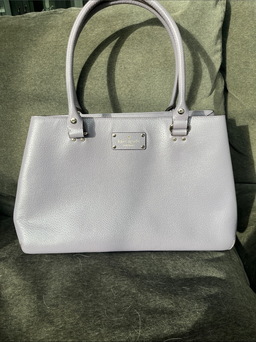 kate spade lavender pebble leather satchel tote